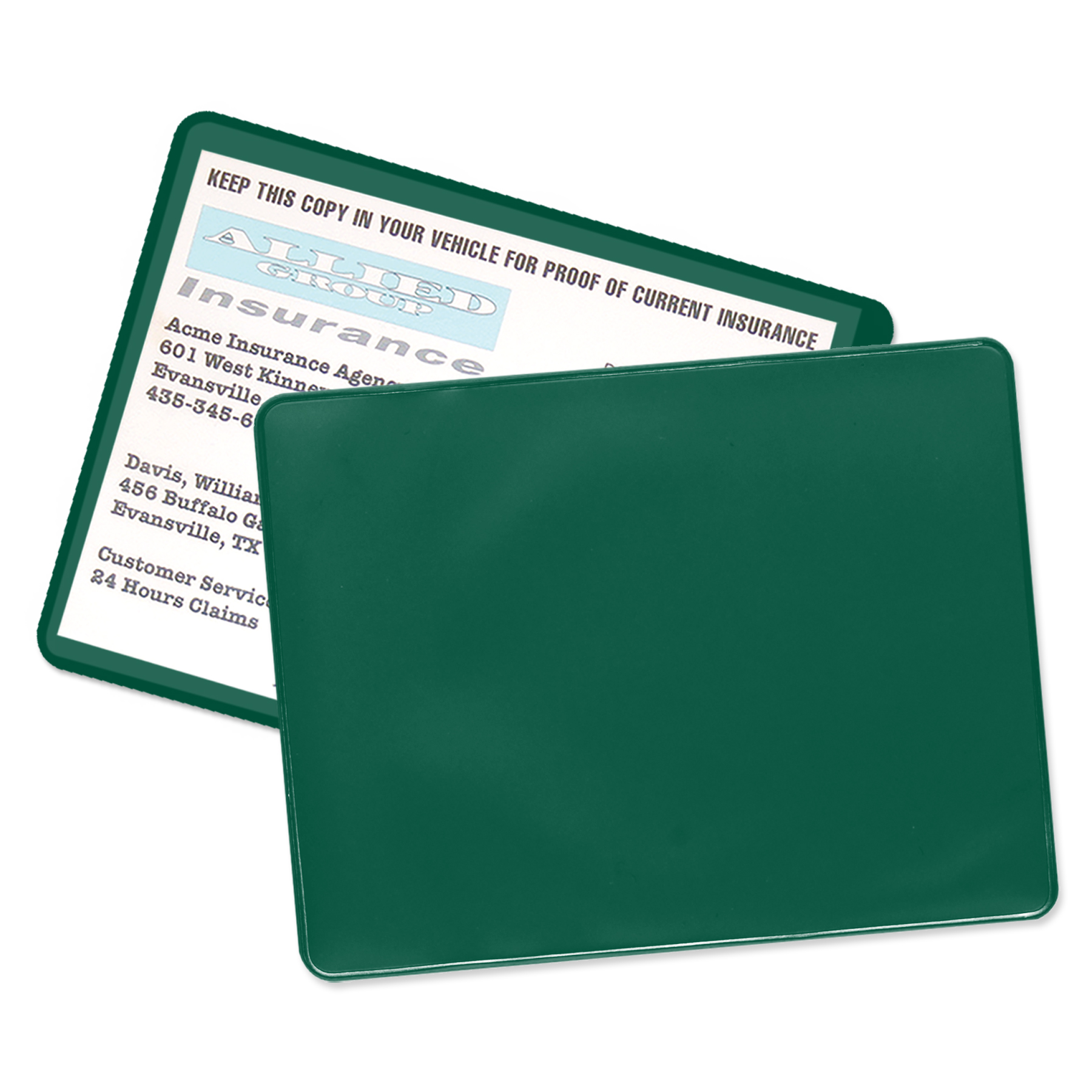 Green   Pms 343 C color option for Vaccination Card Holder