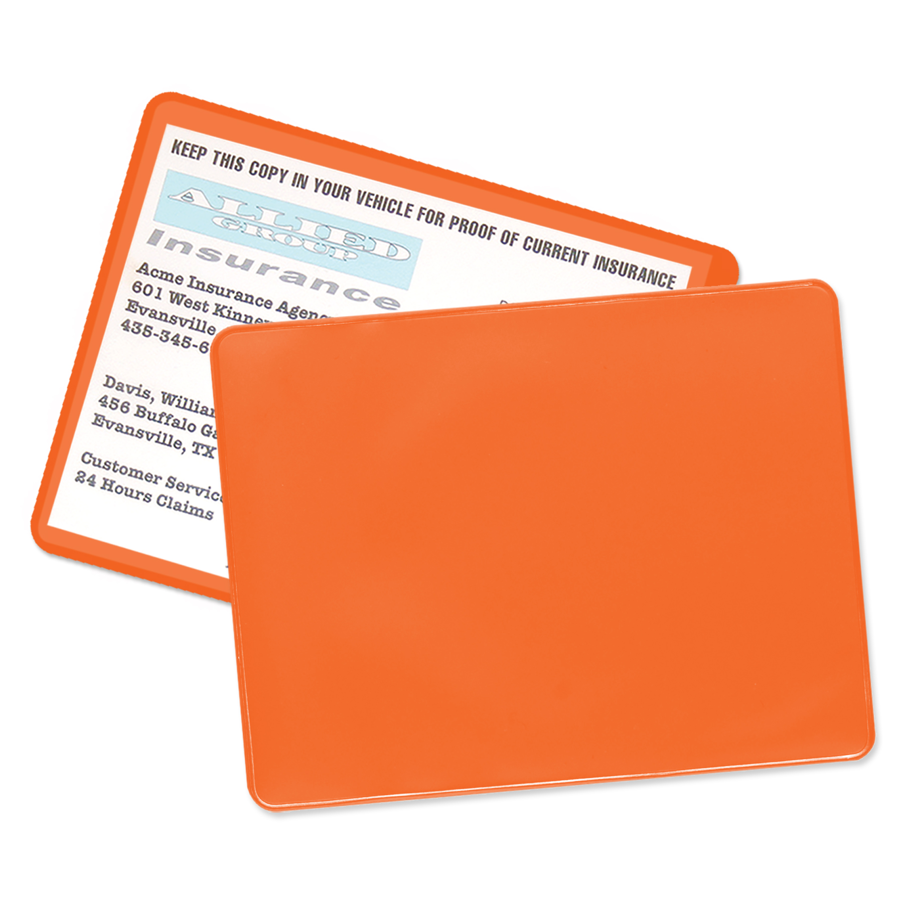 Orange   Pms 166 C color option for Vaccination Card Holder