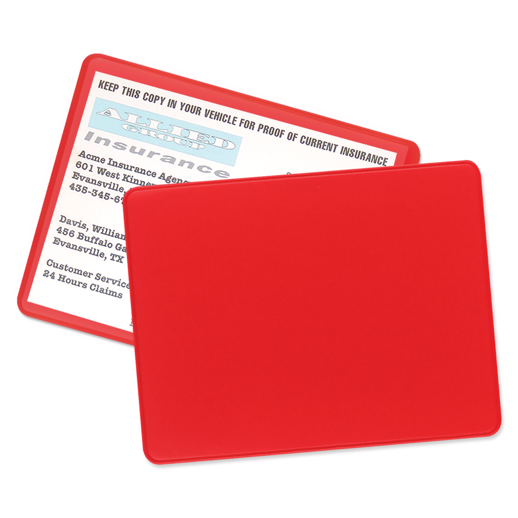 Red   Pms 186 C color option for Vaccination Card Holder
