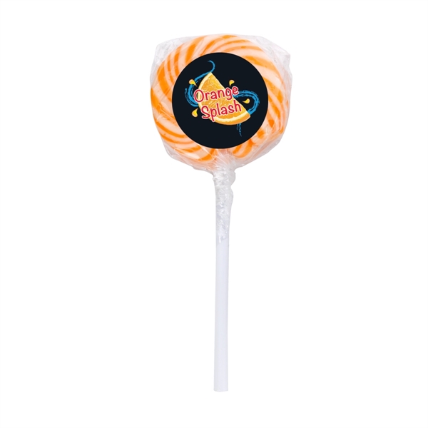 Orange color option for Swirl Lollipop With Round Label