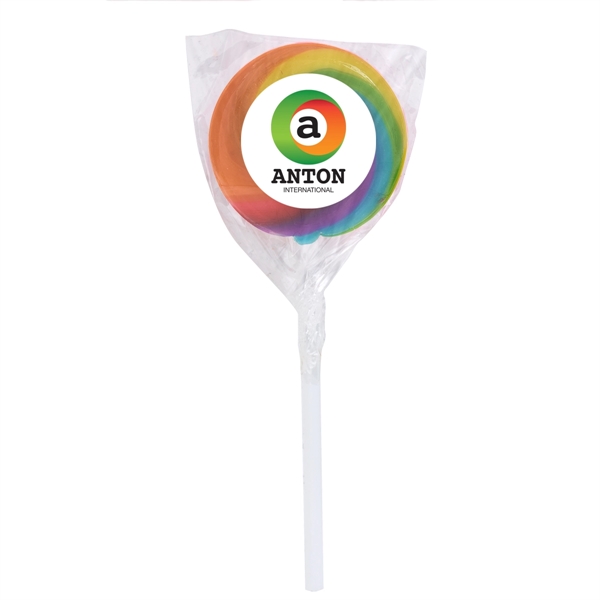 Rainbow color option for Swirl Lollipop With Round Label
