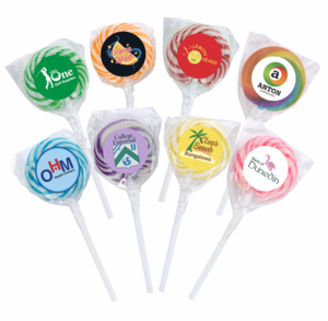 Photo of Swirl Lollipop With Round Label
