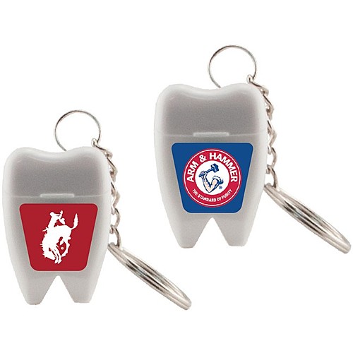 Photo of Tooth Shaped Dental Floss Keychain