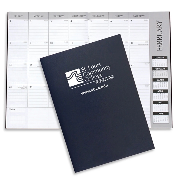 Navy Blue color option for Academic Monthly Desk Planner Leatherette