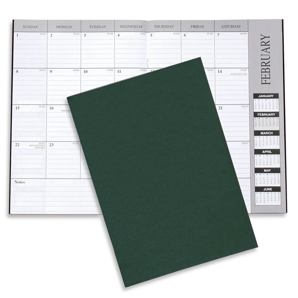 Green color option for Leatherette Monthly Desk Planner