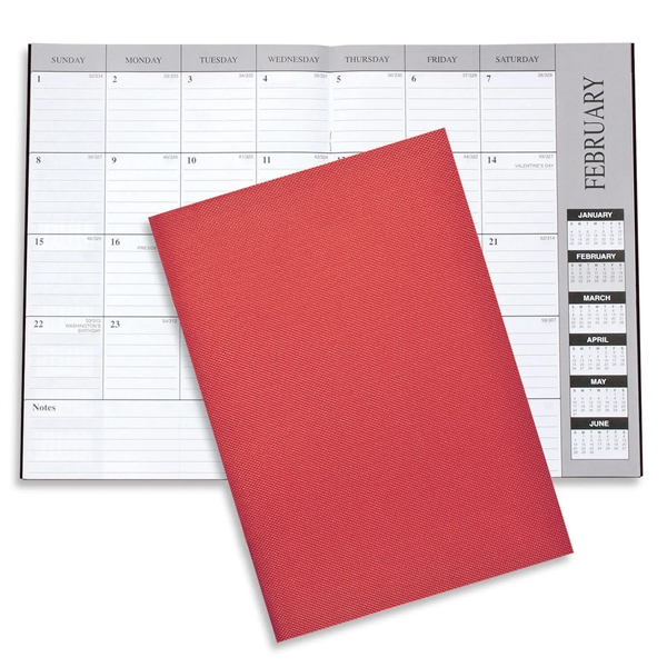Metallic Weave Red color option for Leatherette Monthly Desk Planner