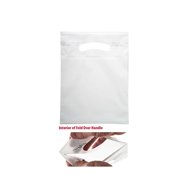 White color option for Oxo Reusable Fold Over Reinforced Die Cut Bag |7.5x10|