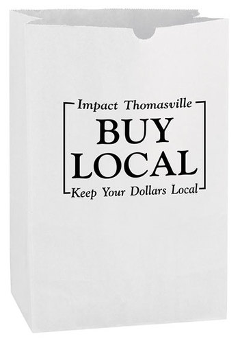 Photo of White Kraft 1/6 Bbl. Large Sos Grocery Bag