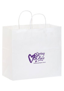 Photo of White Kraft Paper Take Out Twisted Paper Handle Shopper