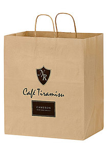 Photo of Natural Kraft Paper Take Out Twisted Paper Handle Shopper
