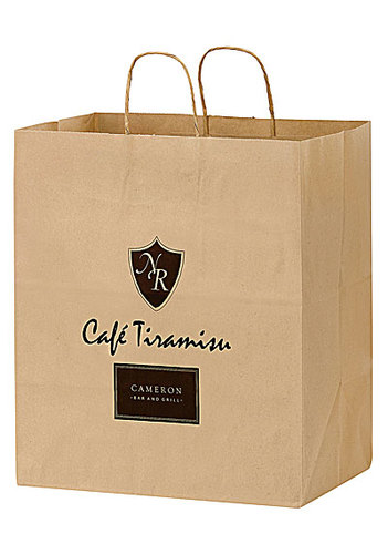 Photo of Natural Kraft Paper Take Out Twisted Paper Handle Shopper