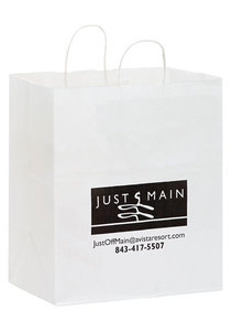Photo of White Kraft Paper Take Out Twisted Paper Handle Shopper