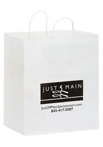 Photo of White Kraft Paper Take Out Twisted Paper Handle Shopper