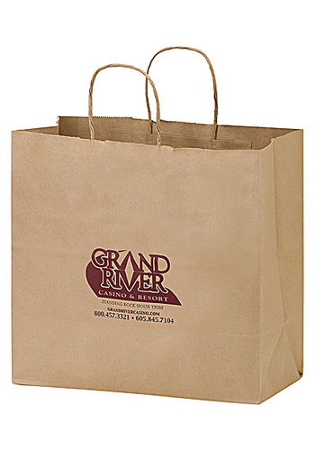 Photo of Natural Kraft Paper Take Out Twisted Paper Handle Shopper