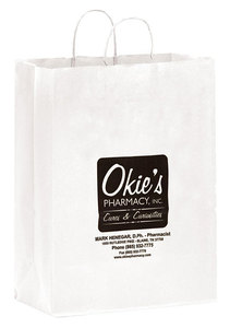 Photo of White Kraft Twisted Paper Handle Shopper