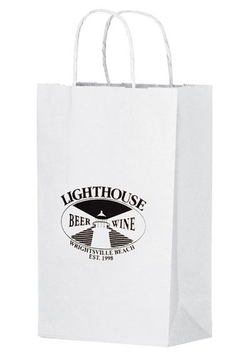 Photo of White Kraft Twisted Paper Handle Shopper