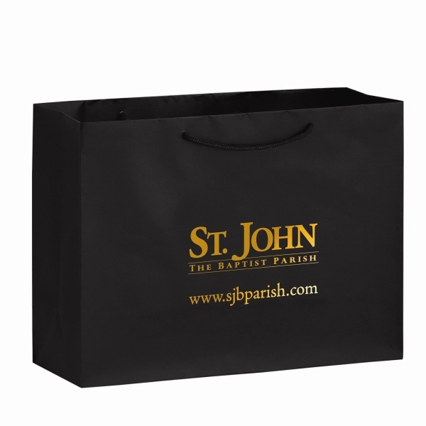Black color option for Gloss Laminated Euro Tote Bag |16x6x12|