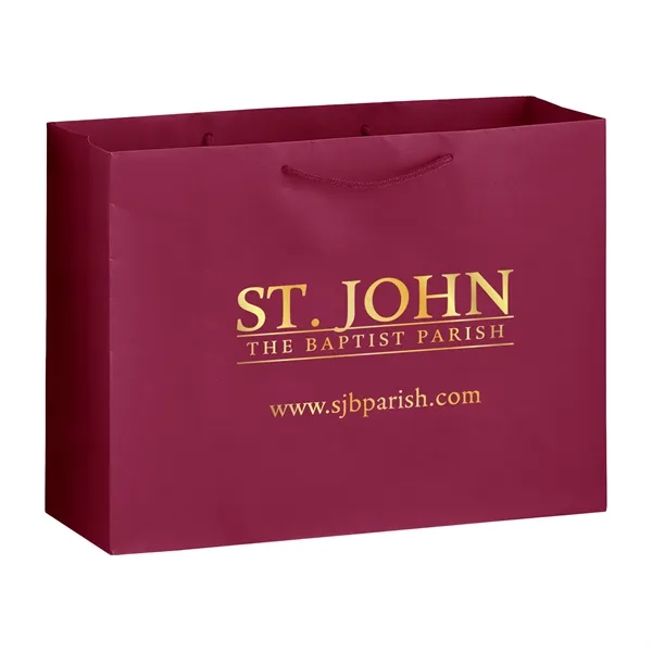 Burgundy color option for Gloss Laminated Euro Tote Bag |16x6x12|