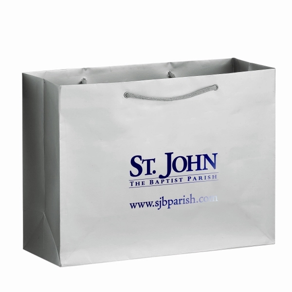 Platinum color option for Gloss Laminated Euro Tote Bag |16x6x12|
