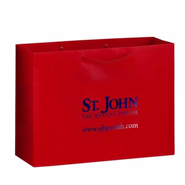 Red color option for Gloss Laminated Euro Tote Bag |16x6x12|