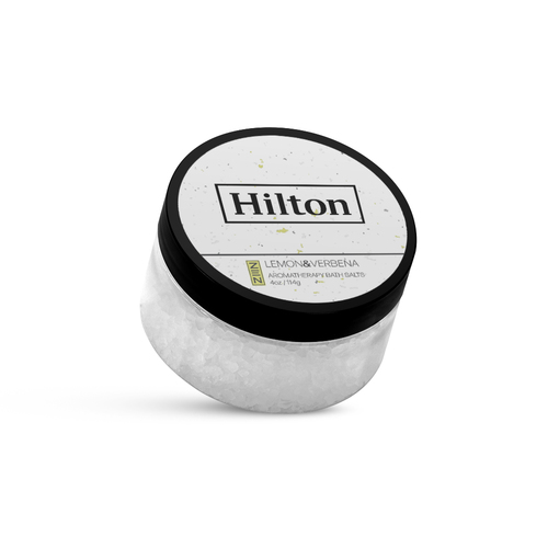 Photo of 4 Oz. Lemon Verbena Bath Salts In Clear Jar With Black Lid