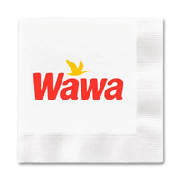 5"X5" White 2 Ply Beverage Napkins   (High Lines)