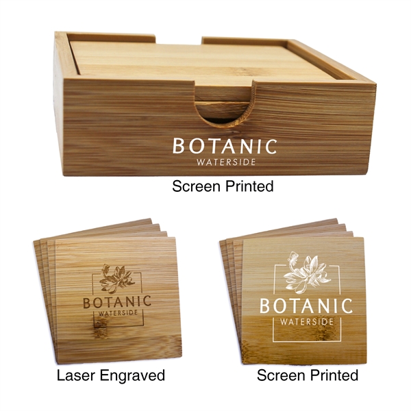 Brown color option for Bamboo Coaster Set