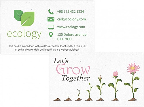 Photo of Premium Seeded Paper Business Card	