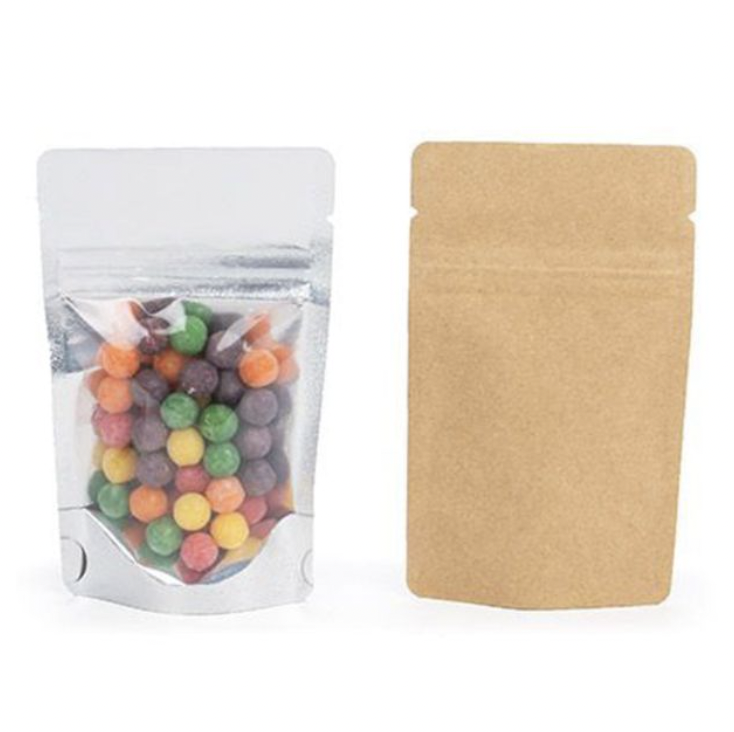 Kraft/Clear color option for 1/8oz Smell Proof Bag