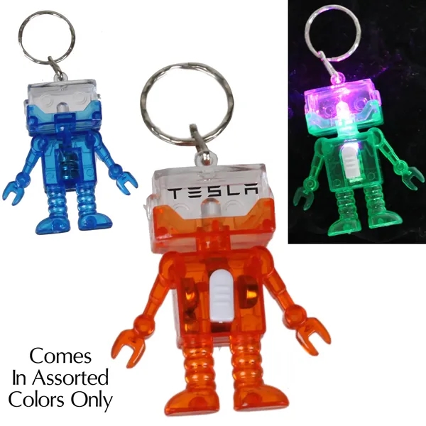 Assorted color option for Light Up Robot Keychain