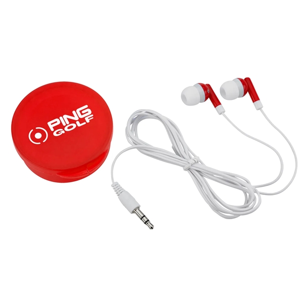 Red color option for Ear Buds Keychain