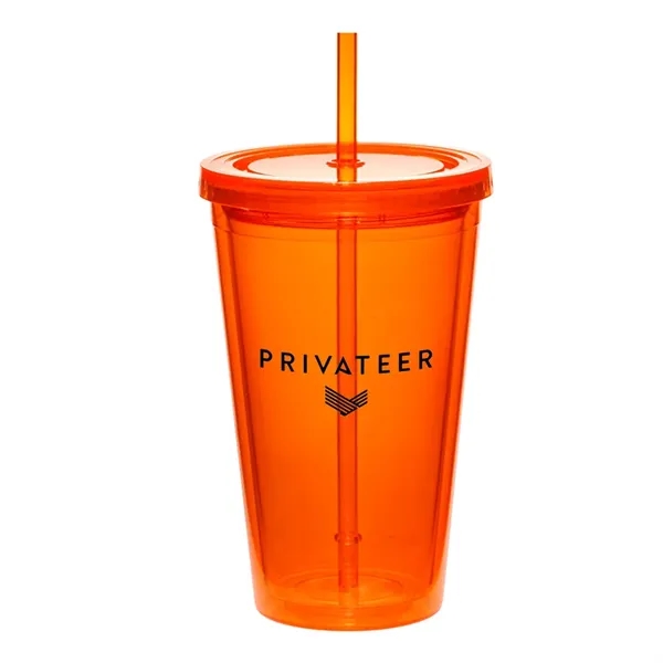Orange color option for 17oz Cup W/Straw