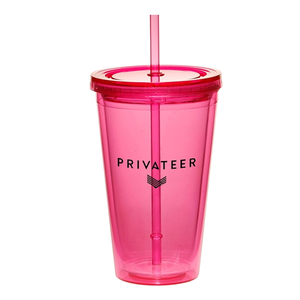 Pink color option for 17oz Cup W/Straw