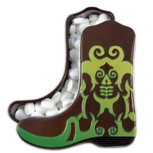 Photo of Green Cowboy Boot Shaped Mint Tin