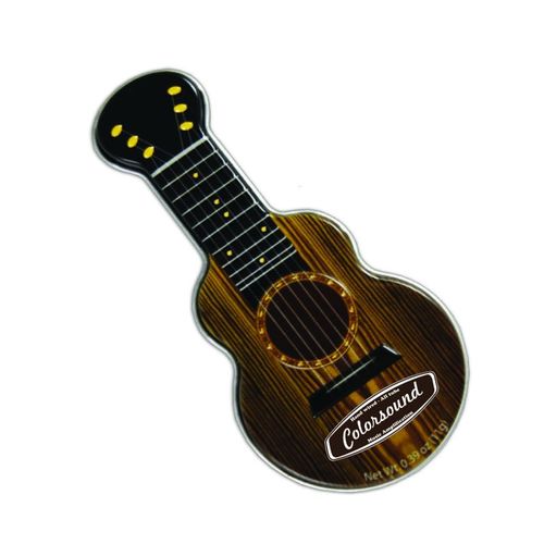 Photo of Dark Woodgrain Acoustic Guitar Shaped Mint Tin