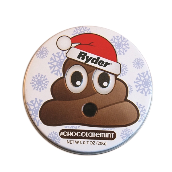 Multi color color option for Santa Poop Emojy Tin With Chocolate Mints
