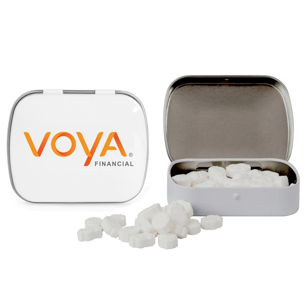 White color option for Domed Tin With Dollar Sign Shaped Mints