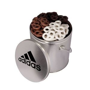 Photo of One Gallon Tin With Choc Mini Pretzels