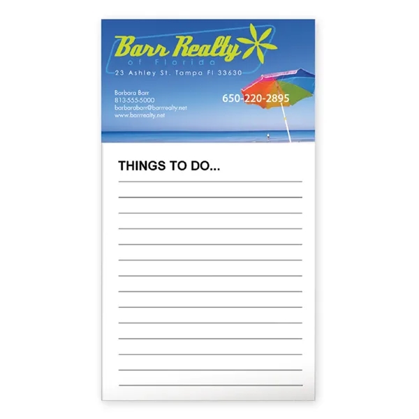 Blank color option for Business Card Magnet With 50 Sheet Notepad
