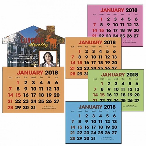 Photo of Full Color Stick Up, Colored Paper 2 Color Grid Calendar