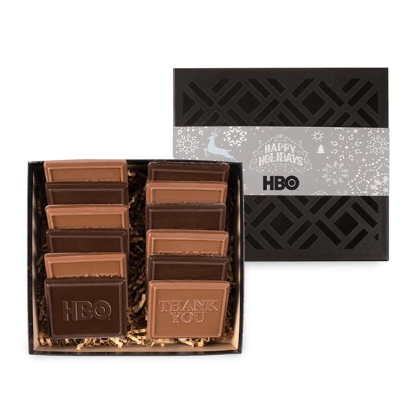 Black color option for 12 Piece Cookie Gift Box With Full Color Belly Band