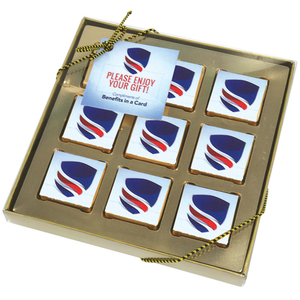 Photo of Nine Piece Chocolate Foiled Square Gift Box