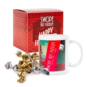 Photo of Warm Holiday Wishes Full Color Mug With Truffles In Gift Box