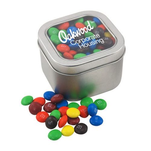 Photo of Window Tin With M&M's