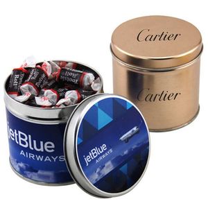 Photo of Round Tin With Tootsie Rolls