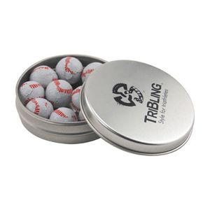 Photo of Round Tin With Chocolate Baseballs