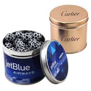 Photo of Round Tin With Chocolate Soccer Balls