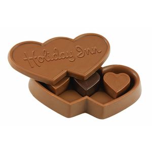 Photo of Double Heart Box With 3 Solid Heart Truffles