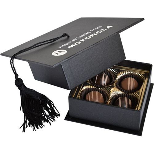 Photo of Graduation Cap Box With 4 Truffles