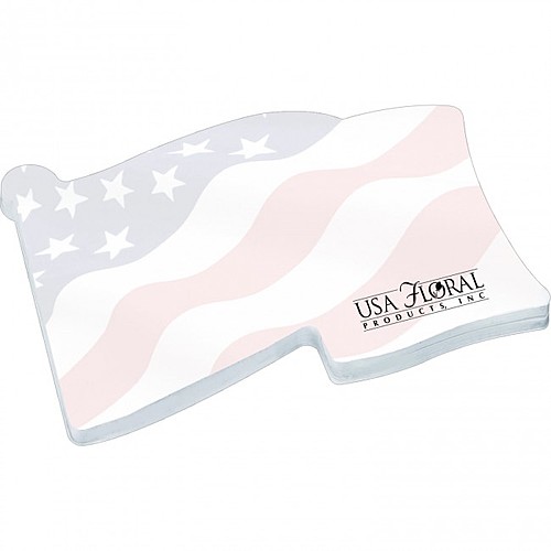 Photo of 4" X 3" Die Cut Adhesive Notepad   Flag
